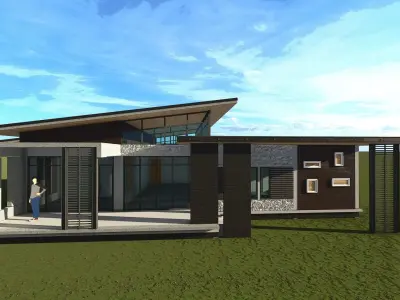 Modern House T6 3D model