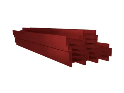Stacked I Beam v1 003 Low-poly 3D model
