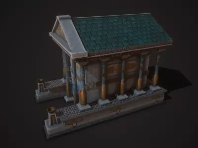 Roman Greek Temple Low-poly 3D model