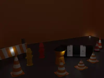 Low-poly road pack Free low-poly 3D model