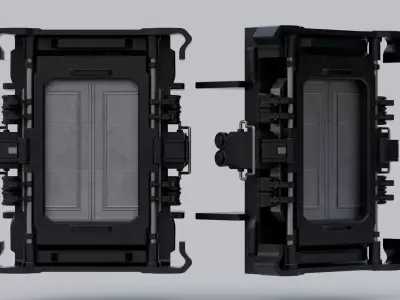 sci-fi Door fully rigged  Low-poly 3D model