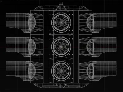 Traffic Light - Four Way 3D model