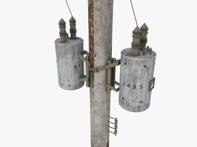 Abandoned Electric Pole 3D model