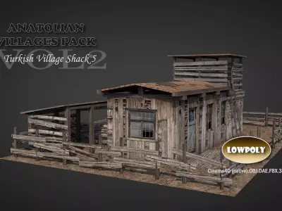 Anatolian Village Shack 5 Low-poly 3D model