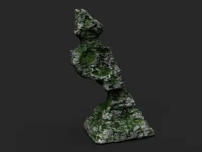 Mossy Cliff Rock 23-8 Low-poly 3D model