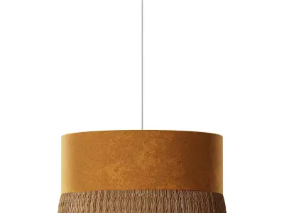 Oliver Bonas Yellow Velvet and Tassel Light Shade 3D model