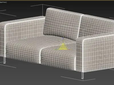 SOFA SYLVIA SEATER OFF WHITE 3D model
