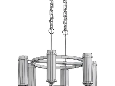 st-luce-bichero-sl334-403-06 six light chandelier with clear ... 3D model