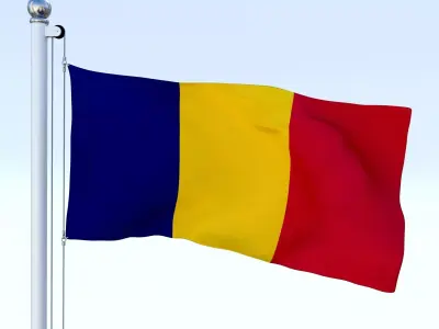 Animated Chad Flag Low-poly 3D model