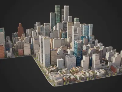 Realistic City C1 MAYA Low-poly 3D model