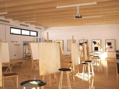 Painting Studio 3D model