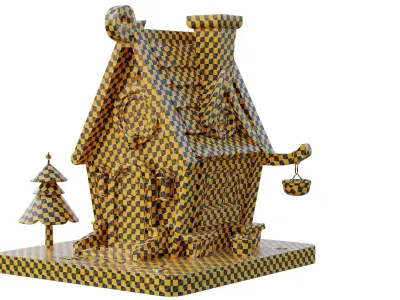 Stylized House 02 Low-poly 3D model