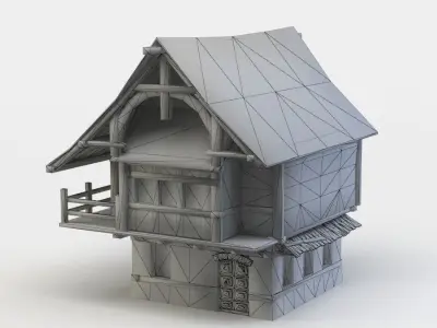 Fantasy house Low-poly 3D model buy