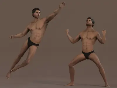 Male Base Rig Low-poly 3D model