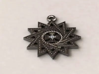Star cross pendant 2 3D print model