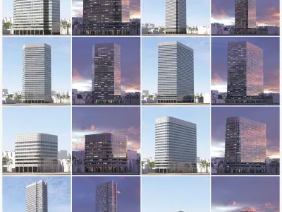 Archmodels vol 271 for c4d - collection of skyscrapers 3D model