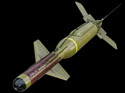  Rigged GBU-24 Paveway 3 Green Laser Guided Bomb PBR 