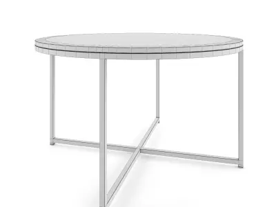 Conference table round Alisma white marble 3D model