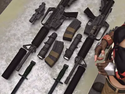 M16 Commando for G8F With Attachments 3D model