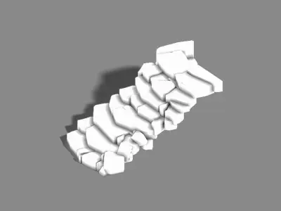New Village - stone stairs 01 3D model