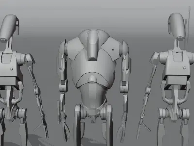 Star wars Battle Droids Low-poly 3D model
