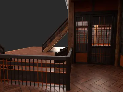 Medieval Fantasy House 10 with interior and exterior 3D model