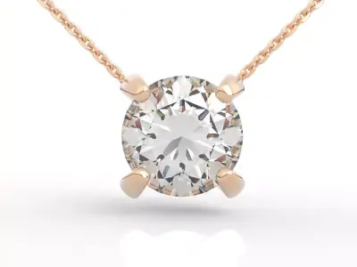 Flawless 3 Carat Diamond Solitaire Pendant 3D print model