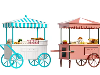 Food Cart Low-poly 3D model buy