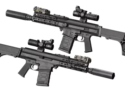 ROBINSON ARMAMENT XCR-M RIFLE Low-poly 3D model