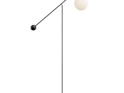 MALAMATA floor lamp with glass ball on top 3D model