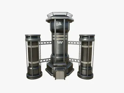 SciFi Facility A09 Dark Metal - Sci Fi Exterior Design Low-poly 3D model