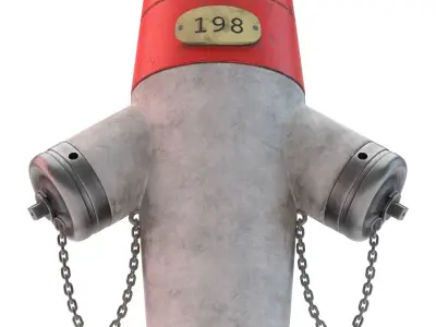 Swiss Fire Hydrant - Clean and Dirt version included Low-poly 3D model