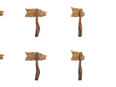 Guidepost Pack 30-39 Low-poly 3D model