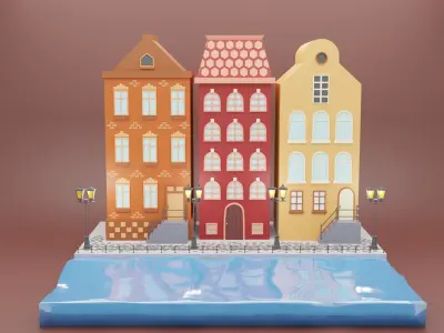 Holland style houses 3D model