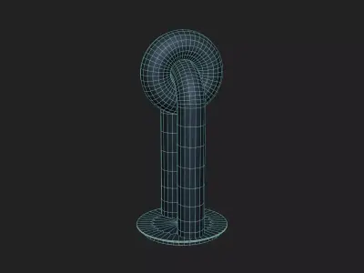 Wooden Dimmable Table Lamp Low-poly 3D model