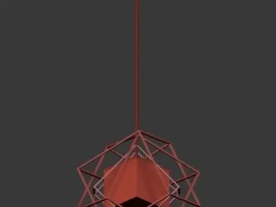 Cubist Small Chandelier Black 3D model