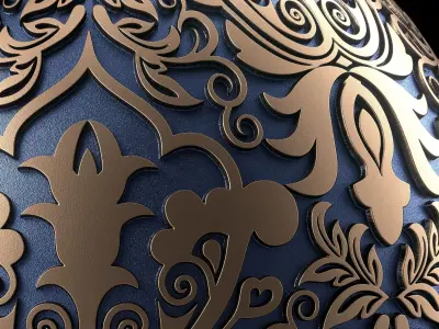 Metal Materials 17- Ornament Metal panels Pbr 4k Seamless Sbsar Low-poly 3D model