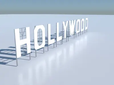 Hollywood Sign Low poly Low-poly 3D model