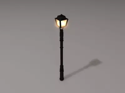 Medieval lamp post Free low-poly 3D model