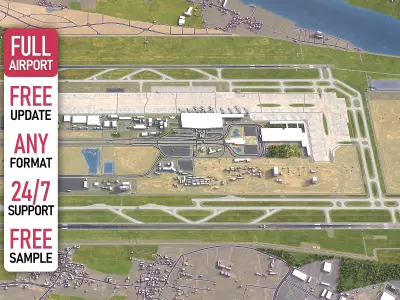 Bengaluru - 3D Airport Model Low-poly 3D model