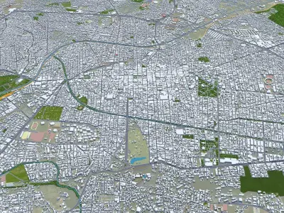 Morelia Michoacan Mexico 30km Low-poly 3D model