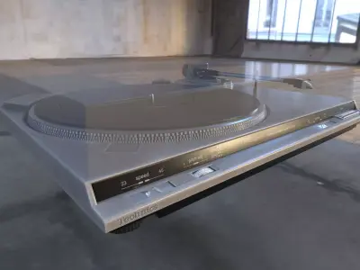 Vintage Record Player Turntable - Technics SL-BD2 Low-poly 3D model