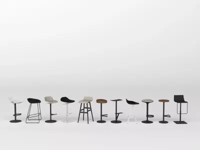 Modern Bar Stool 3D Model Collection  Low-poly 3D model