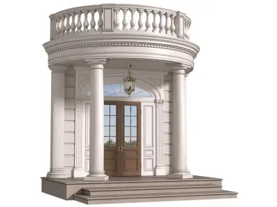 Main Entrance to the house Classic Porch balcony 3D model