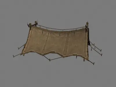 tent camping Low-poly 3D model