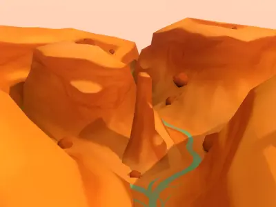 Canyon - Hand Painted Low-poly 3D model