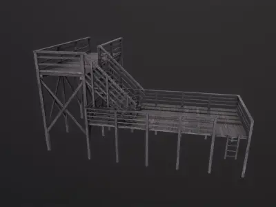 Dock 3D Model Low-poly 3D model