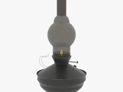 Old oil lamp Low-poly 3D model