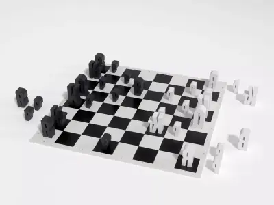 Typographic Chess 3D model