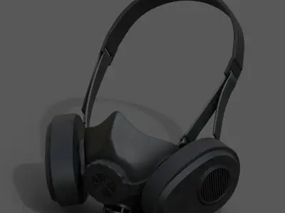 Gas mask helmet 3d safety plastic mask protection pollution  Low-poly 3D model